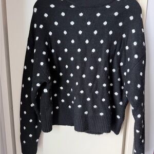 H&M Black and White Polka Dot Turtleneck Sweater